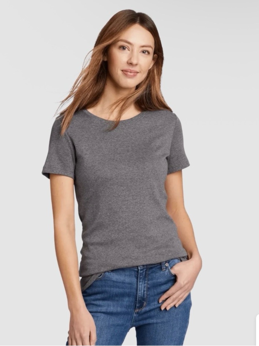Eddie Bauer Favorite Short-Sleeve Crew T-Shirt NEW NWT medium heather grey